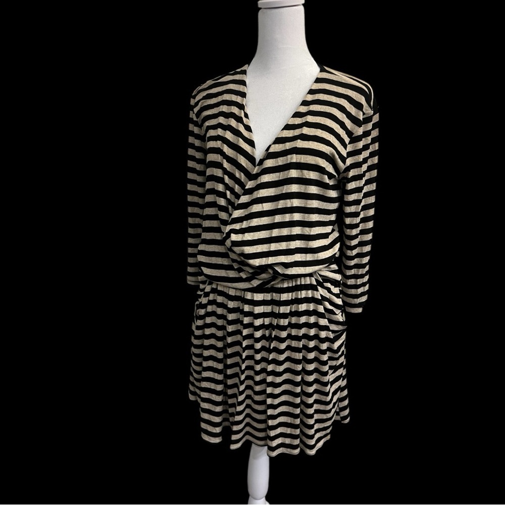 Mason Striped Black and Cream mini Dress